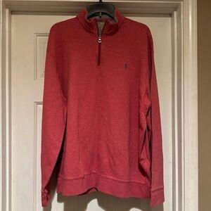 Polo Ralph Lauren Quarter Zip Heather Red Long Sleeve Shirt Men’s Size XXL